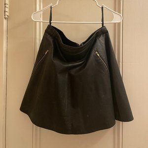 Free People Black Faux Leather Flare Mini Skirt Size 8